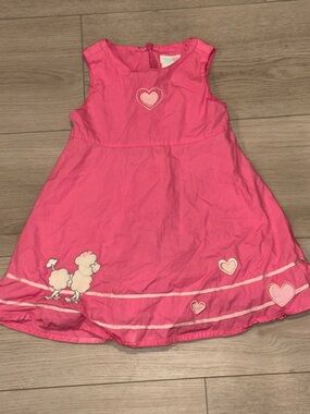 Chelsea’s Corner Pink Heart & Poodle Sleeveless Girls Dress Sz 18 m